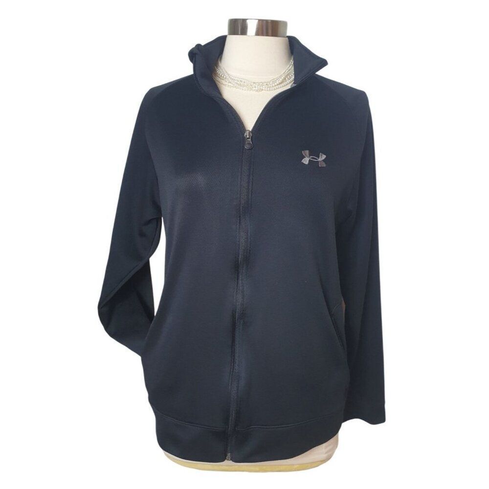 Under Armour Women's Jacket Medium Black Full Zip Pockets Sportswear Lightweight
